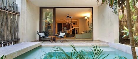 Indoor pool, a heated pool