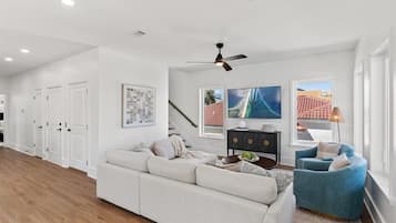 Smart TV, video games, DVD player, table football