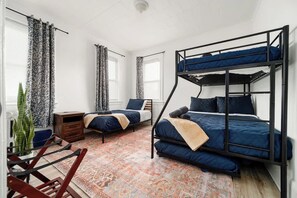 4 bedrooms, iron/ironing board, travel crib, WiFi