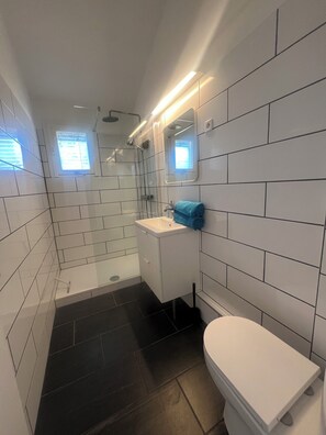Dusche, Handtücher, Toilettenpapier