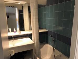 Hair dryer, soap, toilet paper