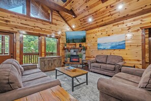 Smart TV, fireplace, table football