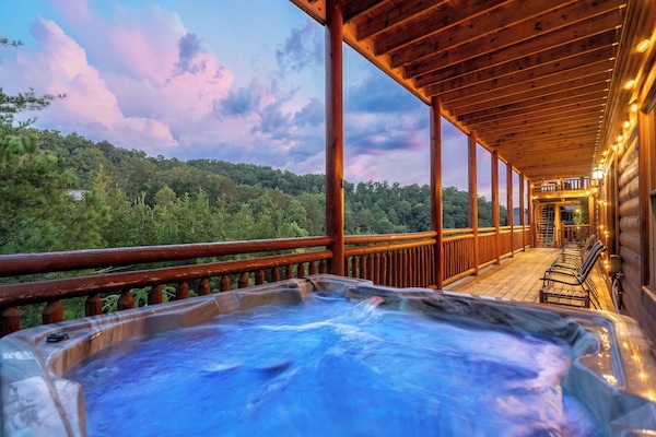 Hot tub with amazing views