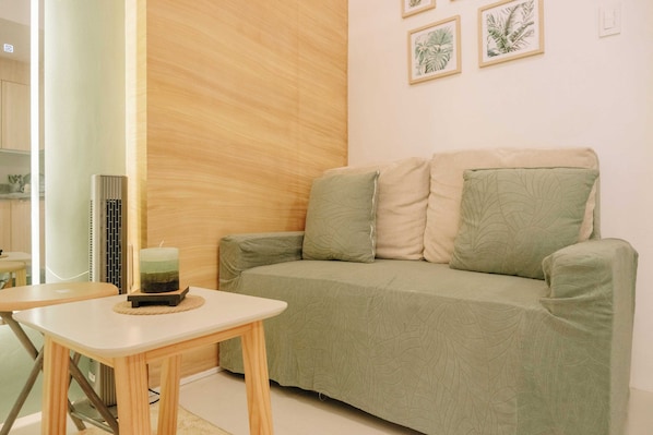 Apartment, 1 Schlafzimmer, Balkon, Gartenblick | Wohnzimmer