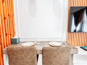 Condo, 1 Bedroom, Balcony, Garden View | Dining room - A Minimalist Urban Retreat (Iloilo)