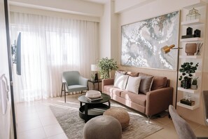 Appartement, 1 chambre, balcon | Salle de séjour