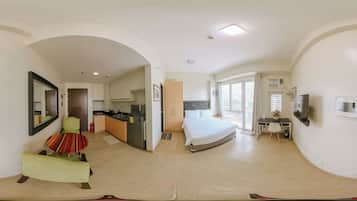 Studio, 1 kamar tidur, balkon, pemandangan kota | Ruang keluarga