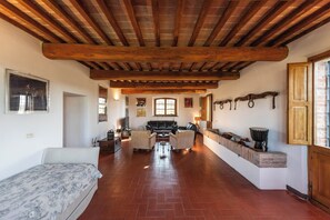 Apartment, Patio, Hill View | Living area | 32-inch flat-screen TV with satellite channels - Country Villa In Tuscan Hills (Siena)