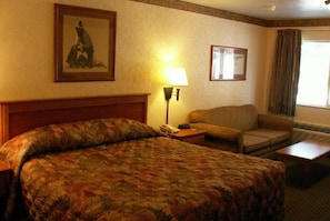 1 bedroom, desk, laptop workspace, blackout curtains