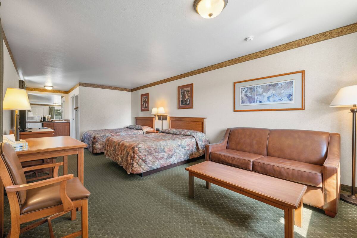 Comfort Suite, Multiple Beds, Non Smoking | Desk, laptop workspace, blackout drapes, iron/ironing board