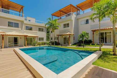 IM07 Excellent Apartment 600m from the beach with 2 suites - Imbassaí