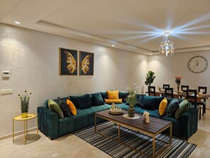 Living area - 3 Bedroom Luxury Apartment with Premium Amenities for Larger Families (Casablanca)