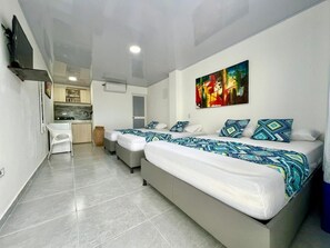 Apartaestudio Town Beach 105 | Sábanas de algodón egipcio y ropa de cama de alta calidad 