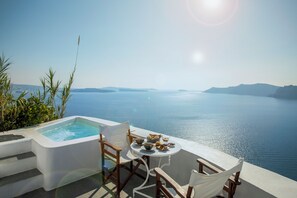 Superior Apartment, Sea View | Terrace/patio - Gabbiano Traditional Cave Houses (Santorini)