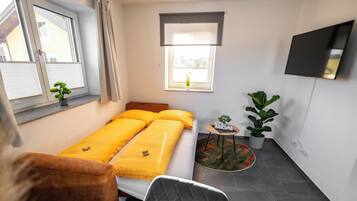 1 slaapkamer, een strijkplank/strijkijzer, wifi, beddengoed