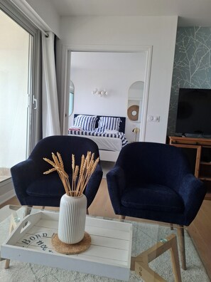 Smart TV, DVD player, books