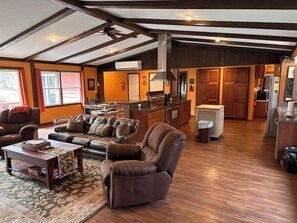 TV, caminetto, lettore DVD, studio