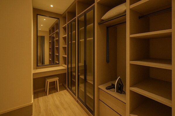 Superior Apartment, 2 Bedrooms, Balcony, City View | Wardrobe