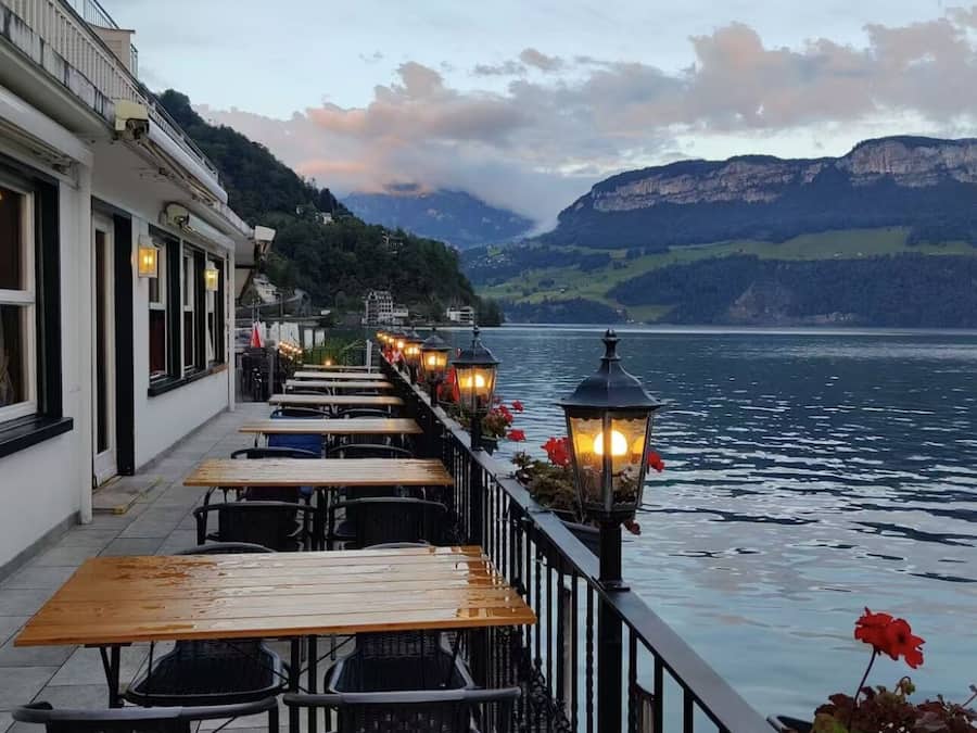 Outdoor banquet area