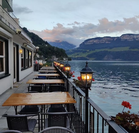 Outdoor banquet area