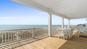 Outdoor dining - Brand New | Oceanfront | Private Pool | Sleeps 22 (Holden Beach)