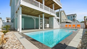 Pool - Brand New | Oceanfront | Private Pool | Sleeps 22 (Holden Beach)