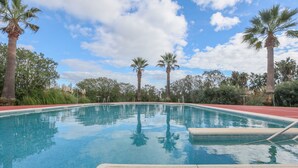 A clear swimming pool surrounded by palm trees and greenery. - Isla Canela Golf in Isla Canela (Ayamonte)