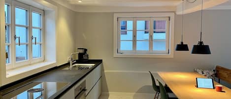 Fridge, oven, stovetop, dishwasher