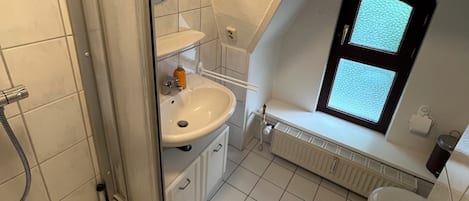 Hair dryer, towels