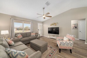 Living area - A Private Oasis! Enjoy this beautifully updated 3/2 home. Golf car included!! (The Villages)