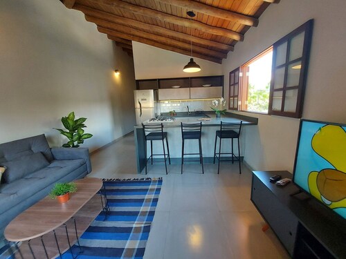 Mamanguá - Apto with pool, 50mt From the beach, kitchen, BBQ, ar con, WiFi, netflix, garage