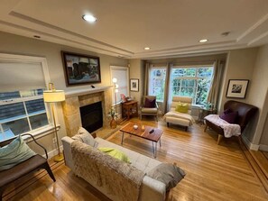 TV, fireplace, video games, offices