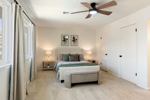 2 bedrooms, iron/ironing board, WiFi, bed sheets