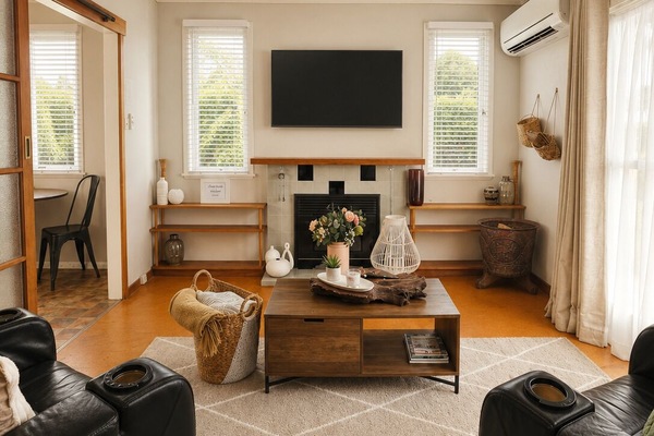 Smart TV, fireplace