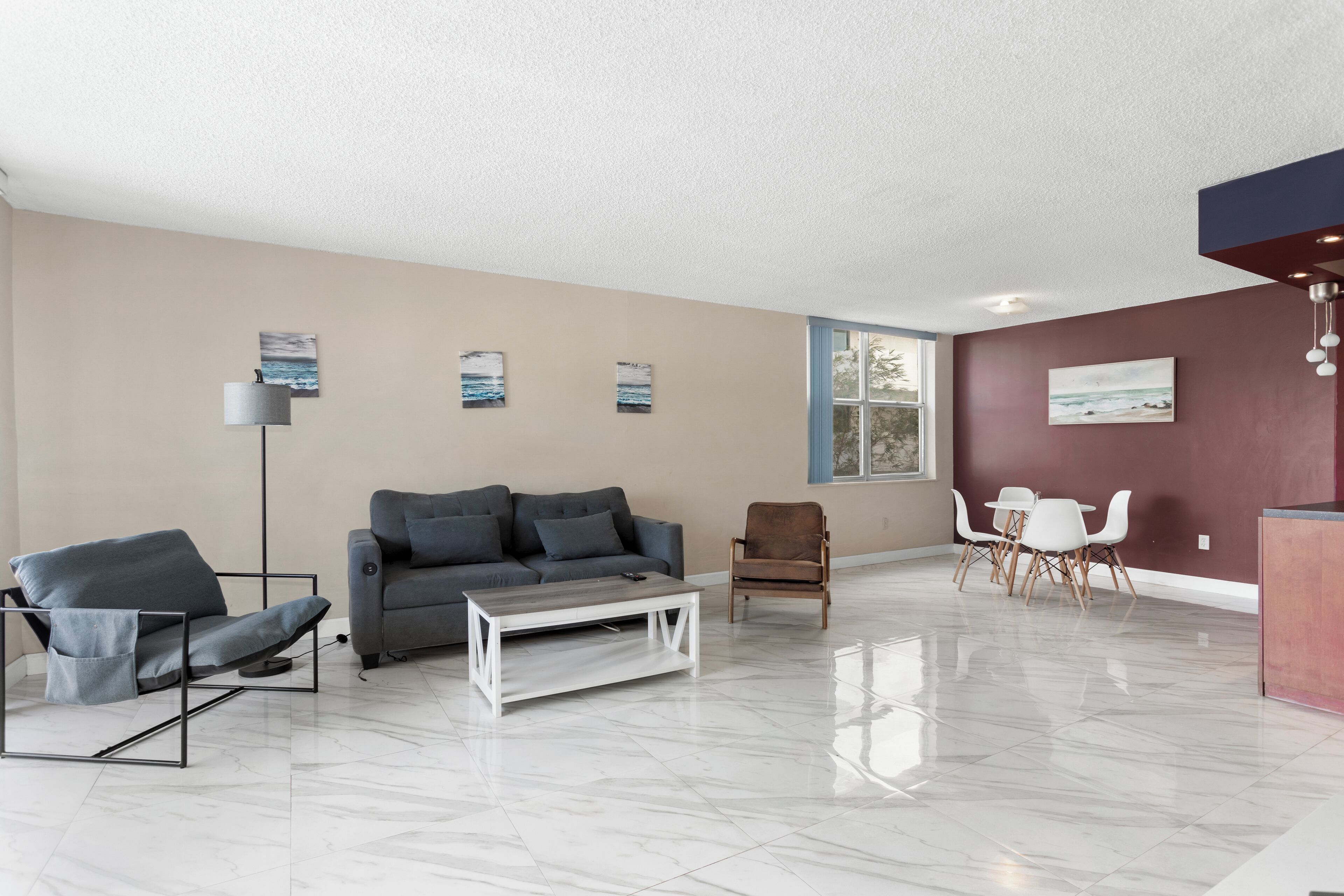 Apartment | Living room | 55-inch LCD TV with digital channels, Netflix, Hulu