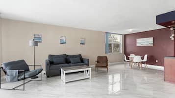 Apartment | Living room | 55-inch LCD TV with digital channels, Netflix, Hulu