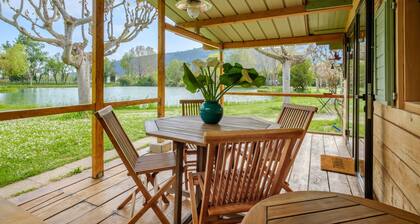 Chalet 'Les Iris' with private pool, shared terrace, and air conditioning