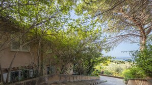 A paved pathway leading to a building with a view of the sea. - Cicladi Amorgos by Interhome (Santa Flavia)