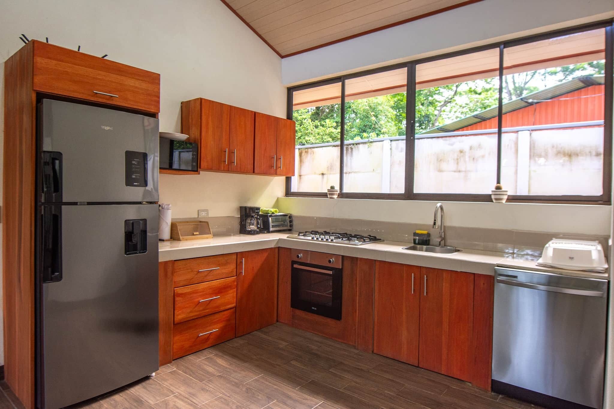 Fridge, microwave, dishwasher, coffee/tea maker