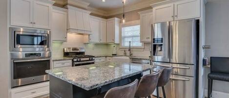 Microwave, stovetop, dishwasher, paper towels