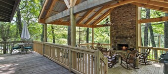 Wildwood Mountain Cottage | Covered Deck and Wood Burning Fireplace