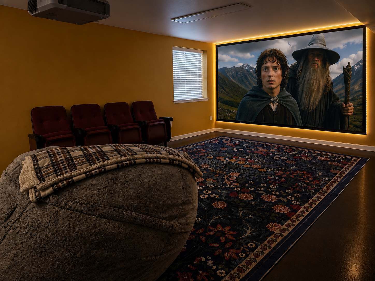 Your own private movie theater awaits with streaming apps built into the projector!