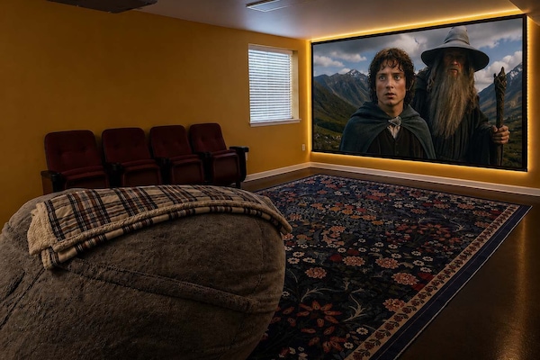 Your own private movie theater awaits with streaming apps built into the projector!