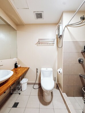 Shower, hair dryer