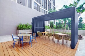 Outdoor banquet area