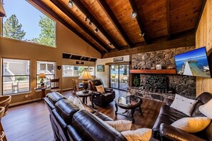 TV, fireplace, video games