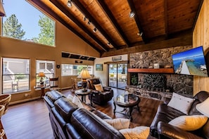 Télévision, cheminée, jeux vidéo