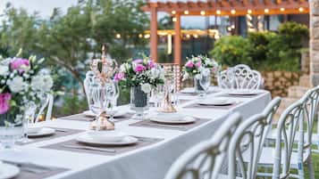 Outdoor banquet area