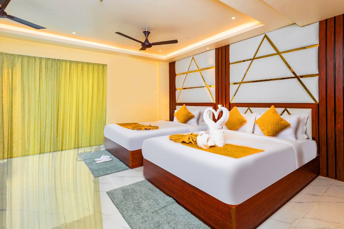 Blackout drapes, soundproofing, WiFi (free), bed sheets