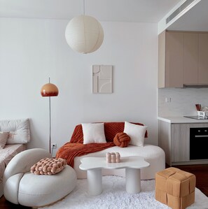 Studiosuite – basic | Oppholdsområde | En 45-tommers TV med digitale kanaler samt DVD-spiller